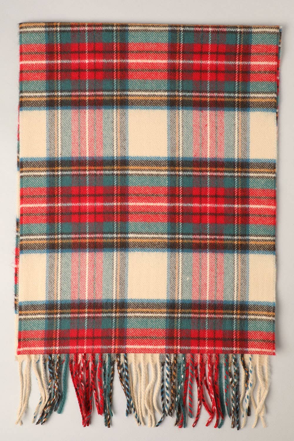 Softer Than Cashmere Tartan Plaid Muffler Scarf: ZTW317-GREEN / One Size