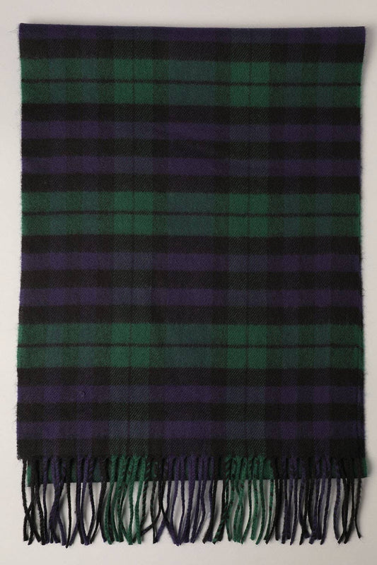 Softer Than Cashmere Tartan Plaid Muffler Scarf: ZTW317-GREEN / One Size