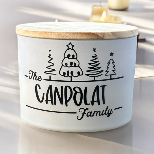 Personalized Christmas 3 Wick Soy Candle