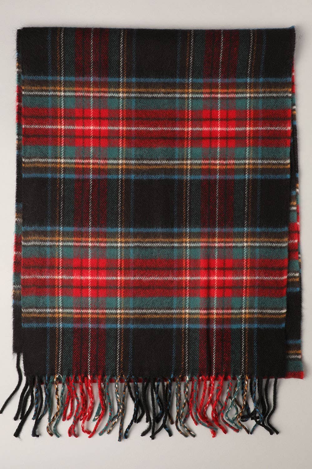 Softer Than Cashmere Tartan Plaid Muffler Scarf: ZTW317-GREEN / One Size